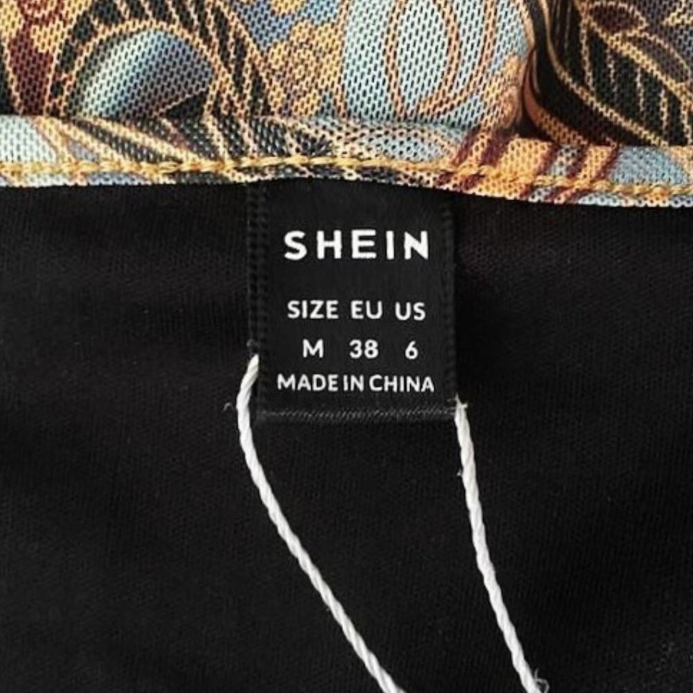 Shein Celestial Sun Print Mini Dress M | Y2K Boho Fairy Grunge Ruffle Hem - Picture 7 of 10